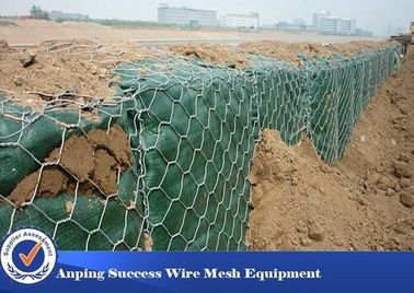 Malla de alambre de piedra sumergida caliente cubierta PVC de la jaula para la longitud modificada para requisitos particulares banco de la inundación
